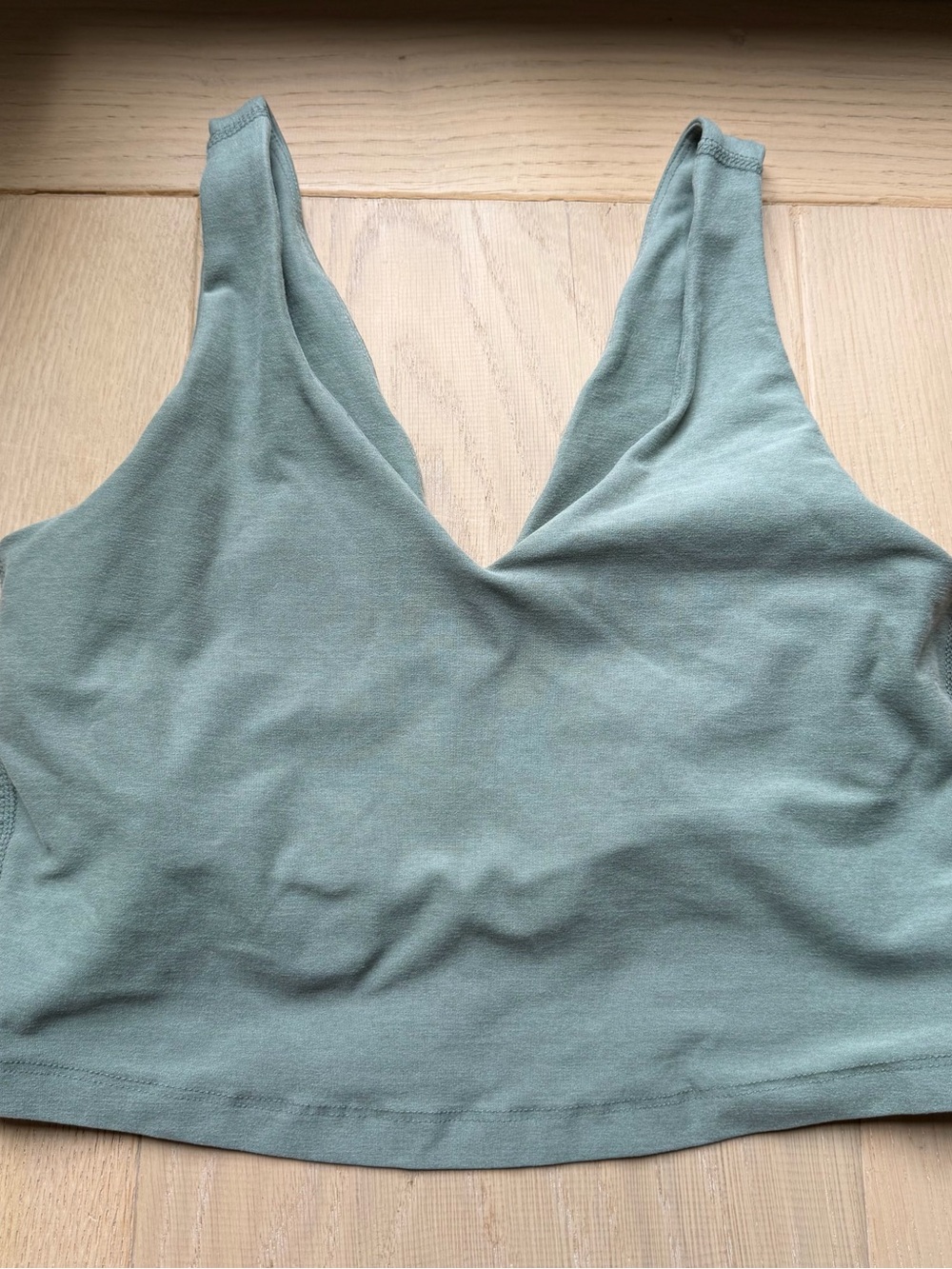 Beyond Yoga V-Neck SpaceDye Cropped Tank in Sage Green